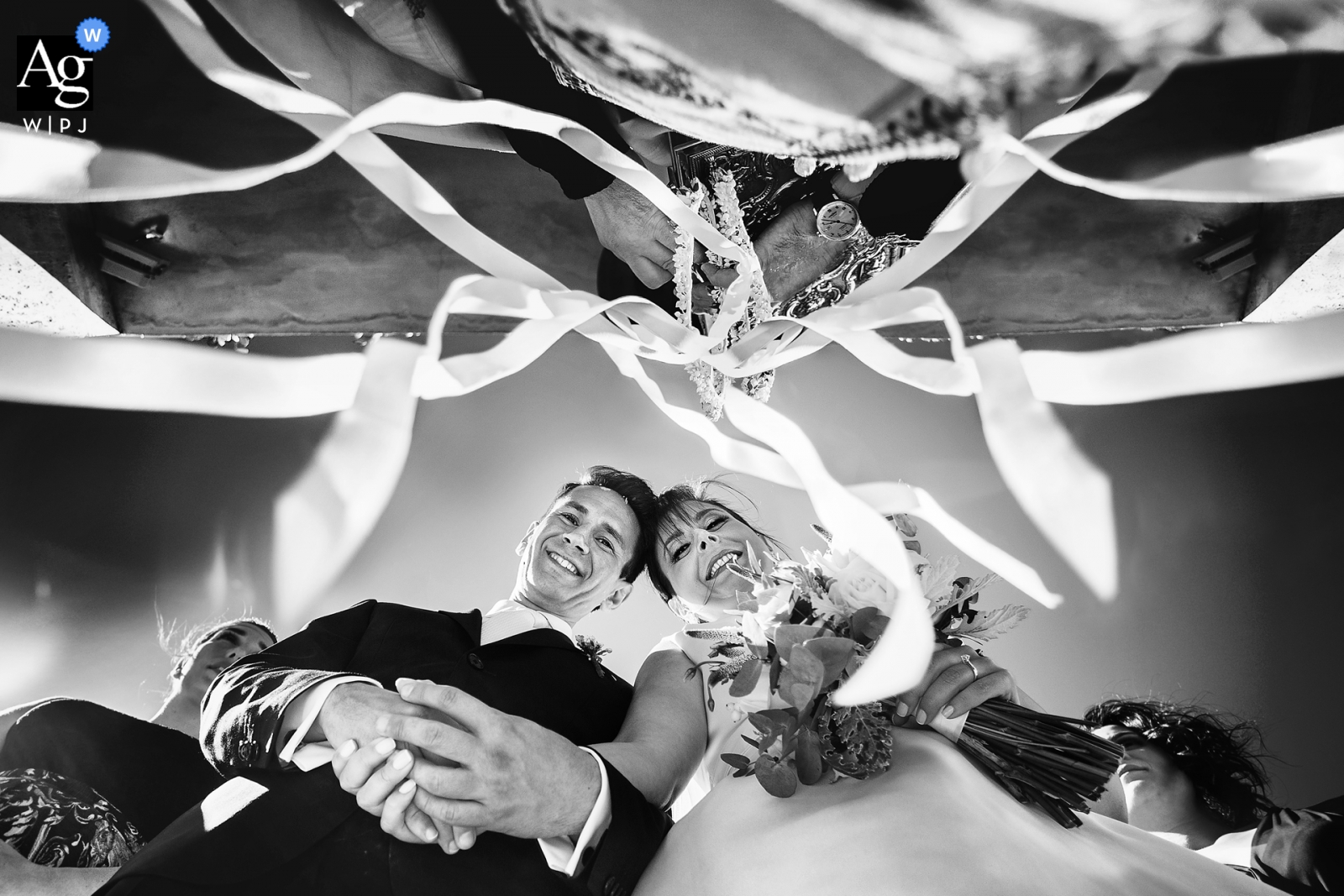 Photo by: <a href="https://www.wpja.com/photos/artistic-wedding-photographers/2439516">Elena Haralabaki - Nea Ionia Attica Wedding portrait of the bride and groom in Paxos, Greece | Black and white photography