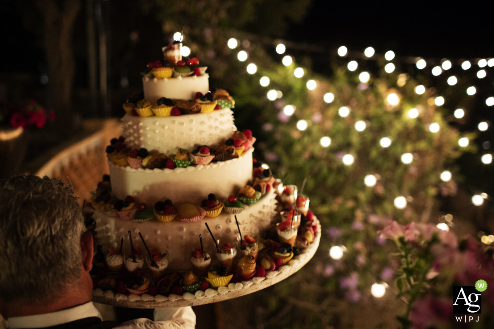 Réception à Taormina, Messine - Salle de mariage Villa Krater | Photo de gâteau de mariage à base de ma