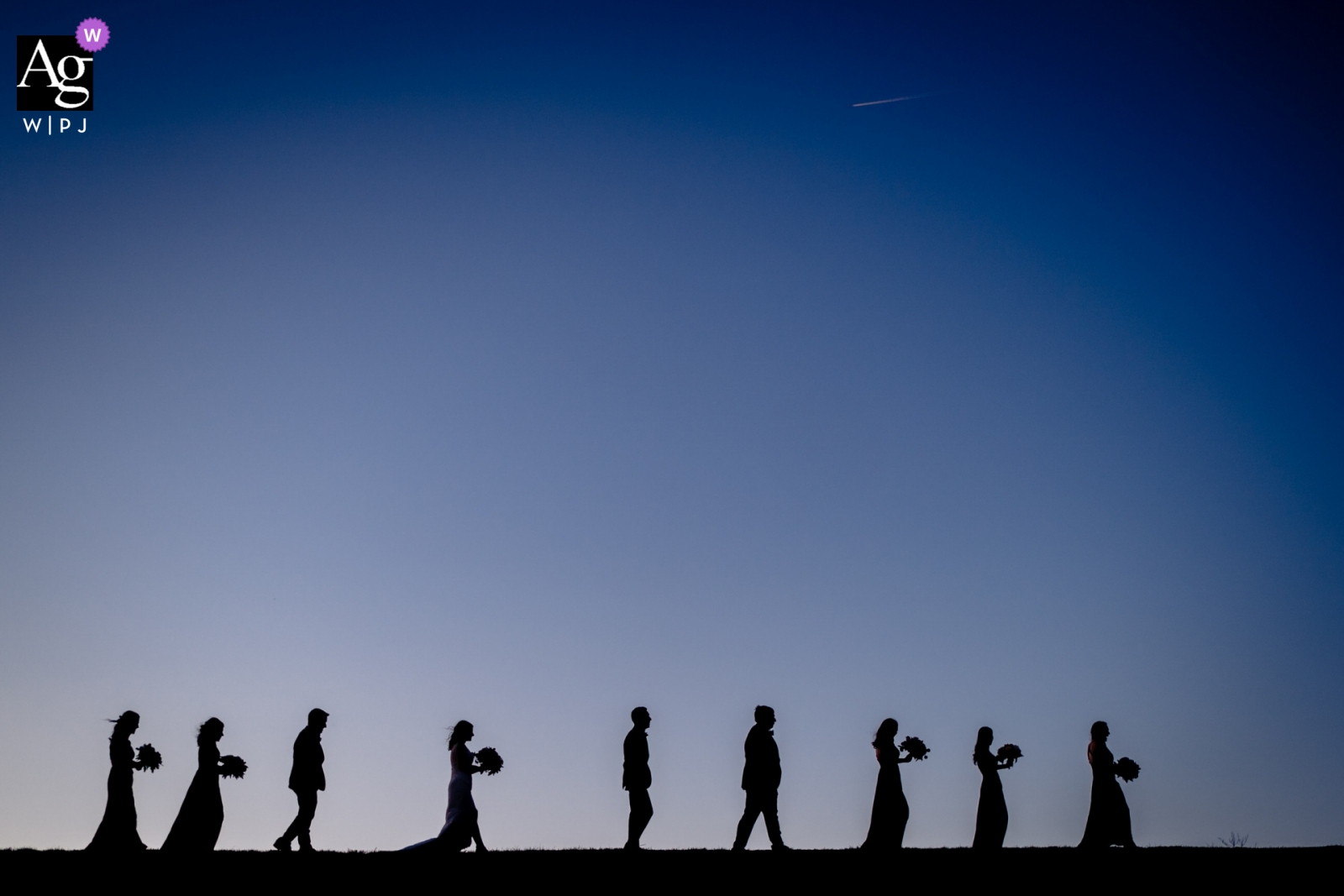 Woodholme Country Club Silhouette Wedding Party Walking Retrato