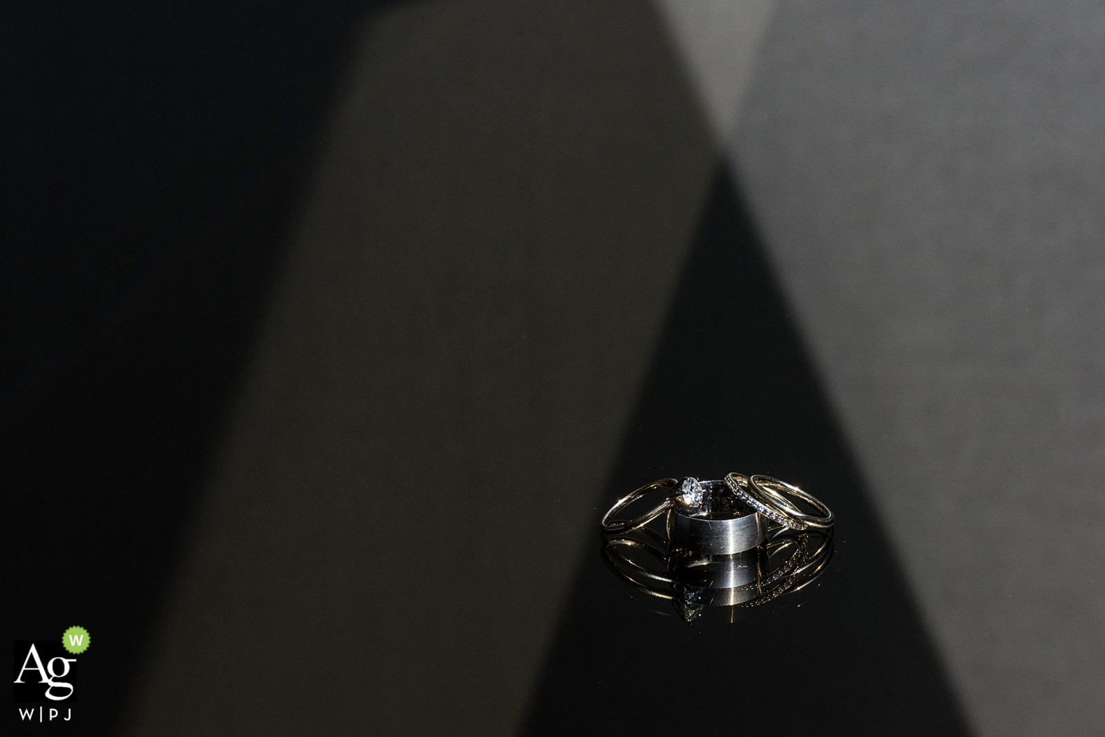 Reno, NV Photography | Wedding rings with light and reflection. 