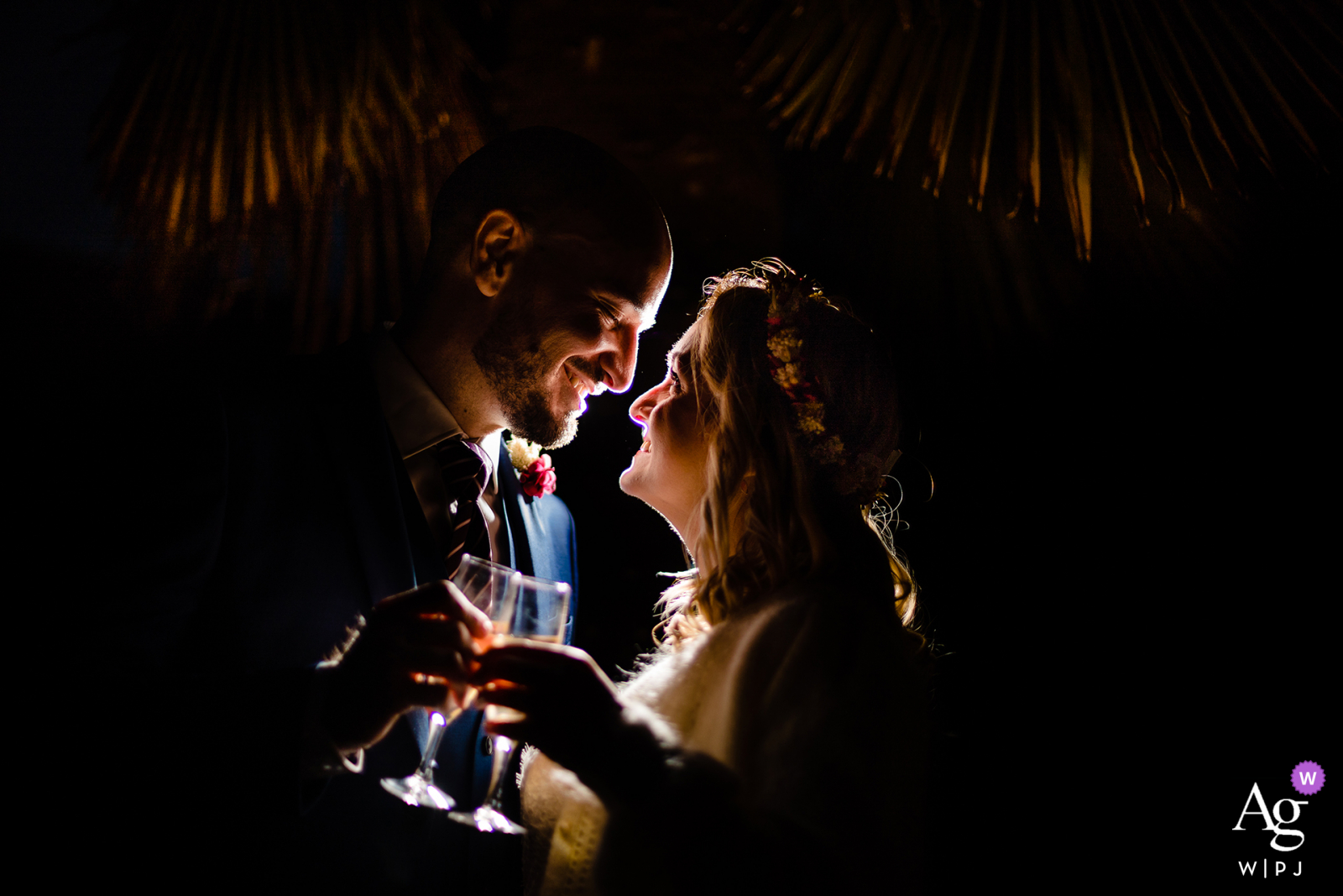 Auvergne-Rhône-Alpes Reception venue Photo of couple in fields with fall colors