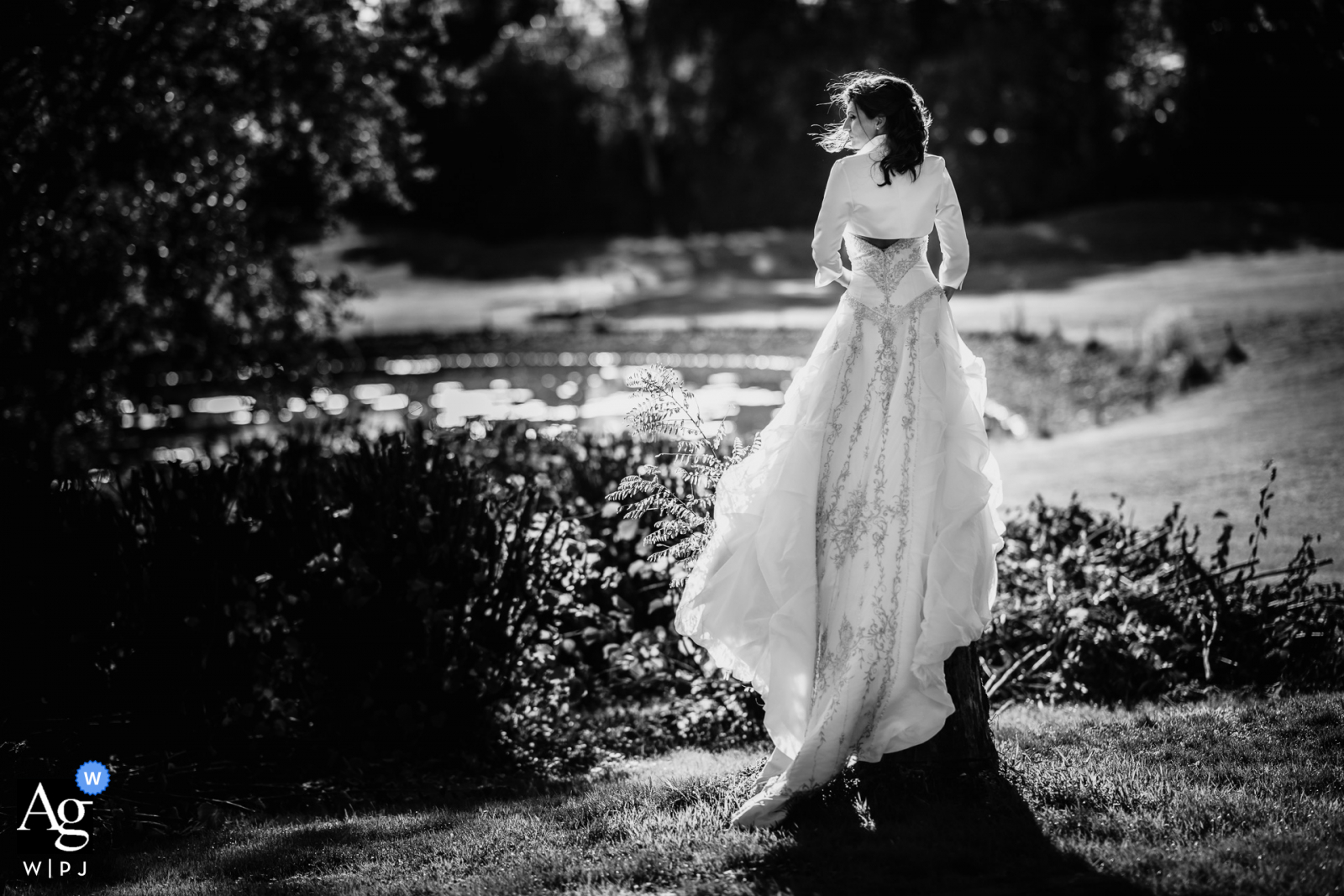 Bridal portrait in b&w from Dippelshof