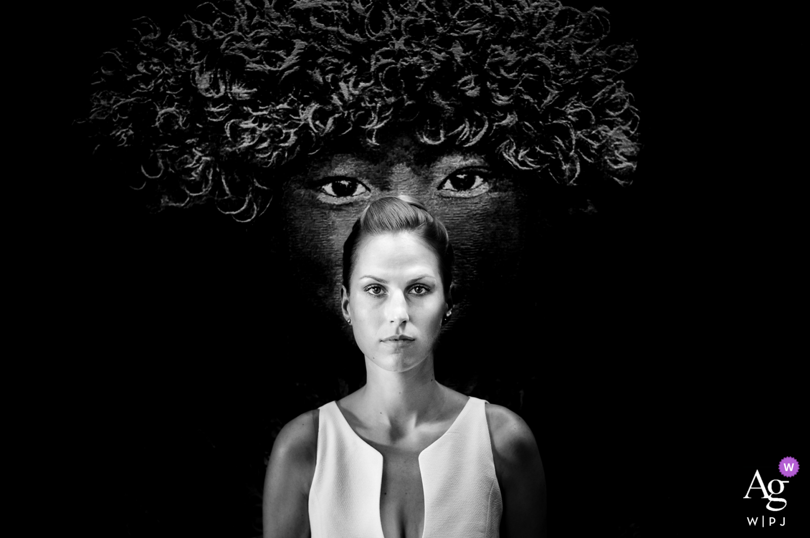 Ketsch artistic wedding portrait in b&w of the bride Ketsch artistic wedding portrait in b&w of the bride