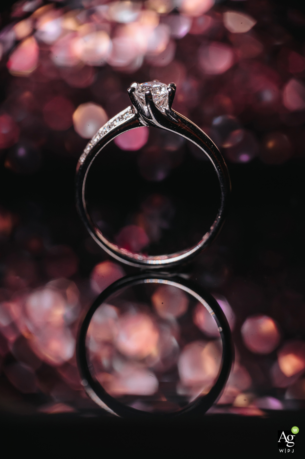 Photo by: <a href="https://www.wpja.com/photos/artistic-wedding-photographers/2617142">Chao Chin Yang - Taichung Creative wedding detail image from Taiwan of the bride's diamond ring