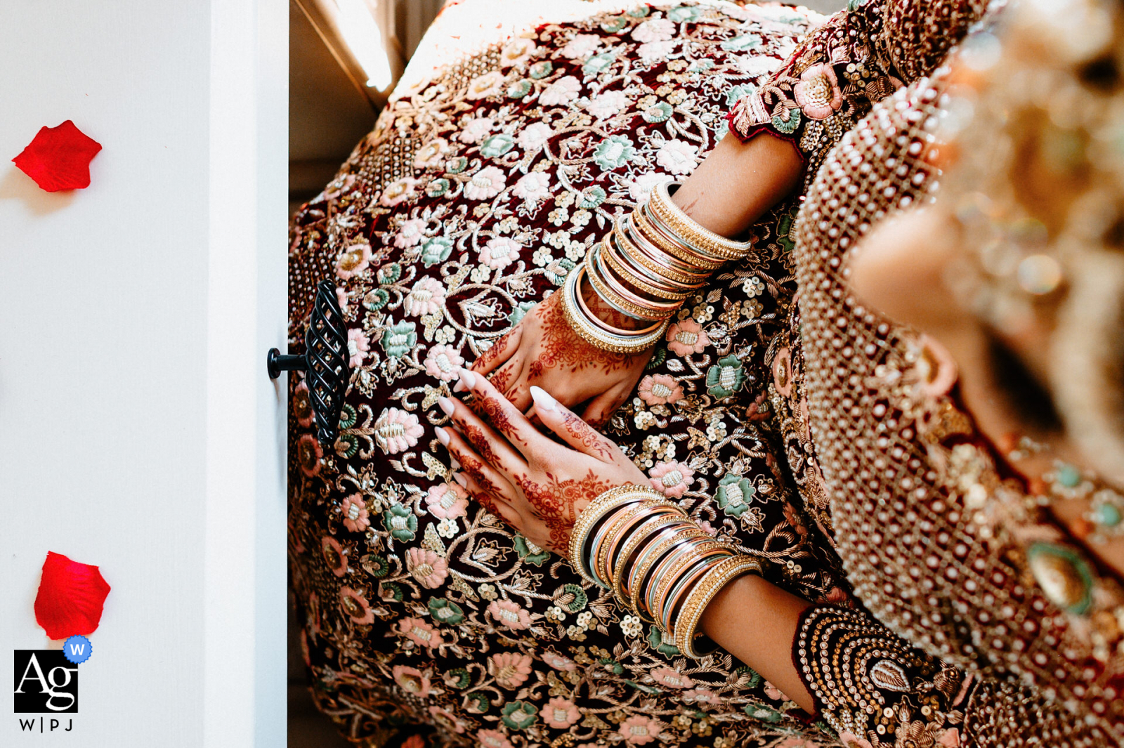 Birmingham, UK Muslim bride getting ready in this creative wedding photo