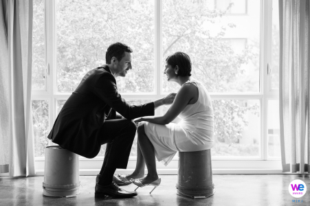 The newly-engaged couple posed for their pre-wedding shoot in their new apartment, creating a lasting memory to look back on before they said "I do."