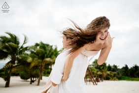 After she says yes, he joyfully leads his partner away to celebrate their new engagement at the stunning Hotel Chable Playa Del Carmen, surrounded by lush and tropical scenery.