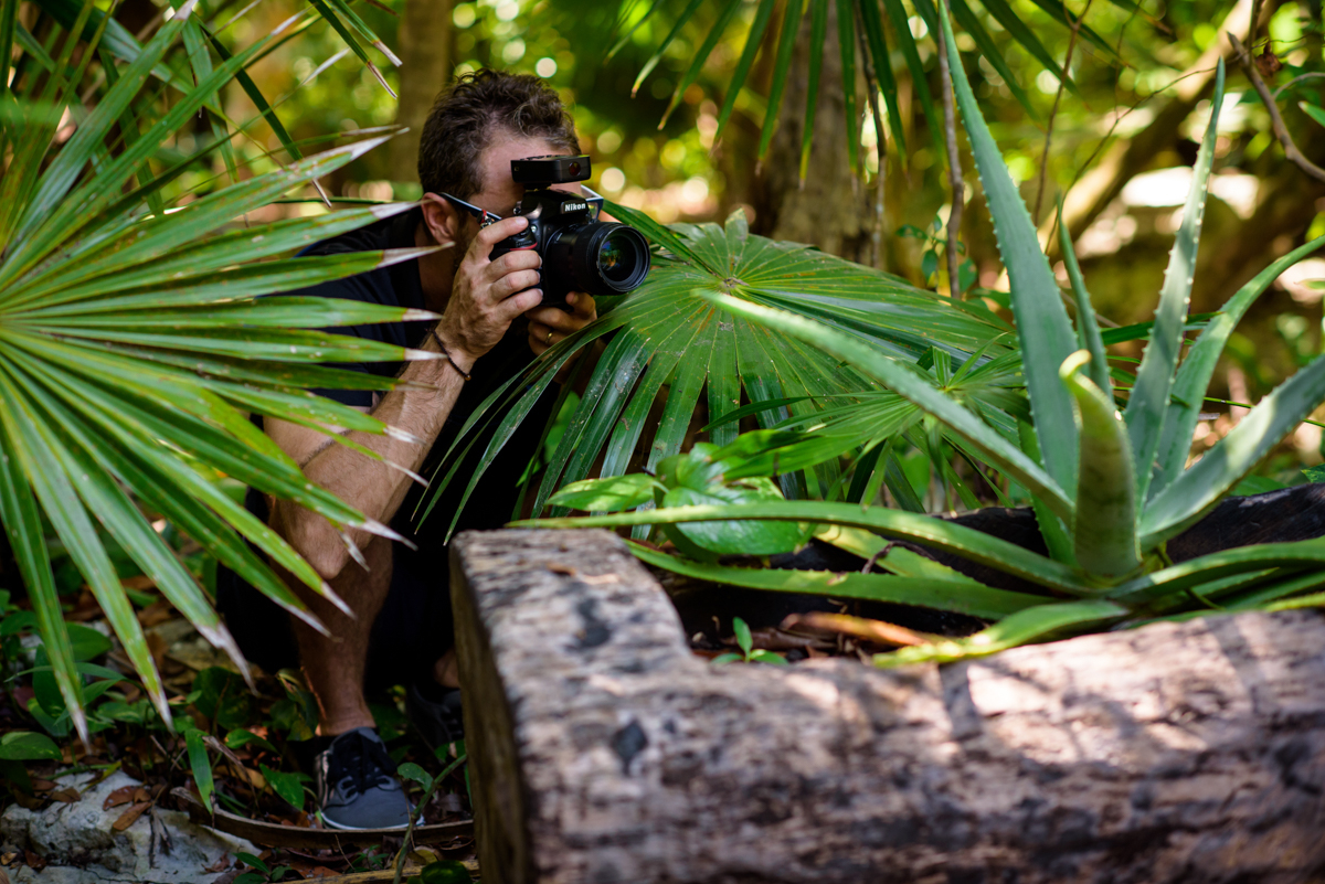 Andrea Martinetti, wedding photographer in Avignon, France, capturing candid moments from the bushes during a ceremony in Vaucluse, PACA