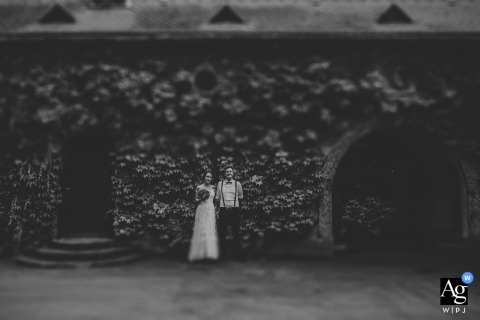 This ivy wall is just great for wedding day portraits at Vila Široko, Šoštanj
