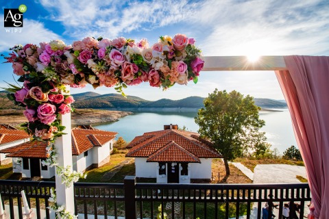 Aglika Palace, Zhrebchevo, Bulgaria detail picture at the outdoor wedding ceremony location