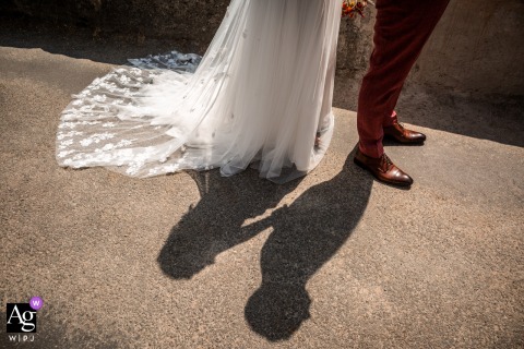 Shadow of the bride and the groom at Realmont, Tarn, France		