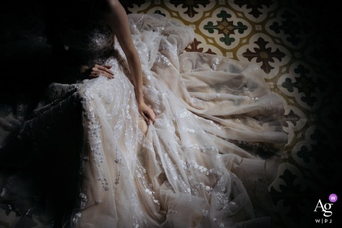 A dress detail from a Sao Paulo bride