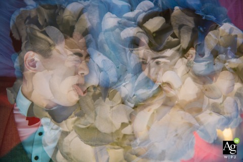 An artistic portrait titled Eternal Blossoms of Love at the Light Wedding Hotel in Taichung.