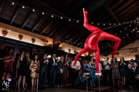 The dramatic Acrobat is artistically composed within the distinctive setting of the Minnesota Boat Club in Minnesota.
