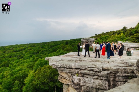 Panoramic Mountain Views In New Paltz, New York Frame The Couple As They Celebrate Their Wedding Day Amid Stunning Scenery In New Paltz, New York, a mountain wedding offers panoramic views that stretch for miles, the couple celebrating their day with breathtaking scenery all around.