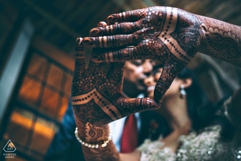 Bronx destination wedding photo through henna hands | New York  engagement session photography