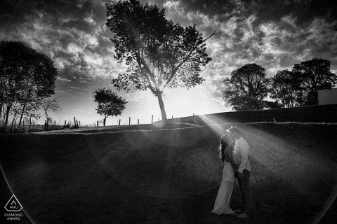 Engagement Photography for Brazil couple | Black and White Pre Wedding Portraits