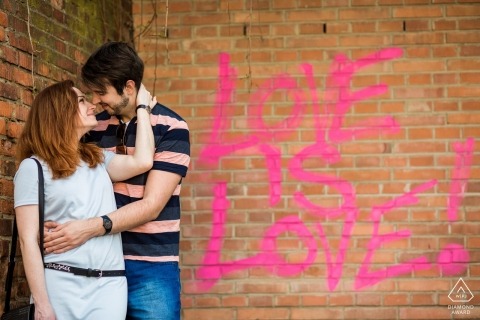 In the Czech Republic Love is love for this engaged couple when it comes to their pre-wedding portrait