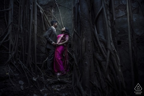 Mystery fort couple shoot for their pre-wedding engagement photos in India