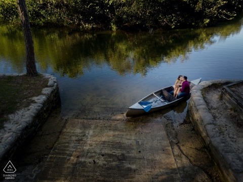 Fort Myers Florida Engagement Photography - Couple Fun in a Canoe