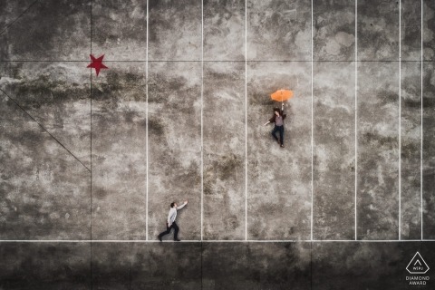 Engagement Photos from Urrugne, France - Aerial pictures with drone 