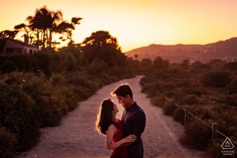 Malibu, California Sunset Engagement Portrait Session for Couple