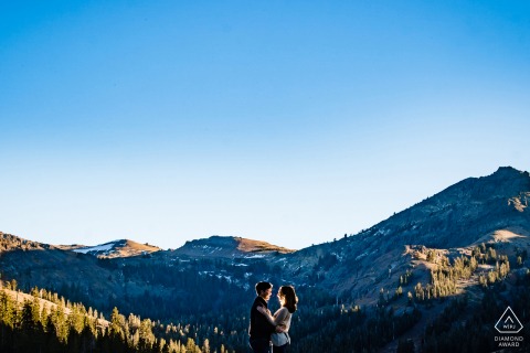 CARSON CITY ENGAGEMENT - Lit portrait with the sky and mountains