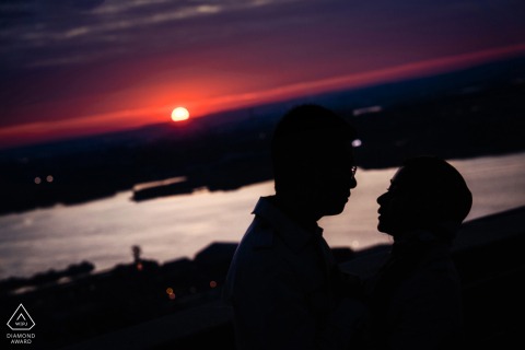 upper west side, nyc sunset engagement photography session