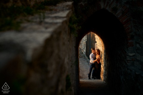 Brescia Castle, Italy couple portrait - May the light be always with you