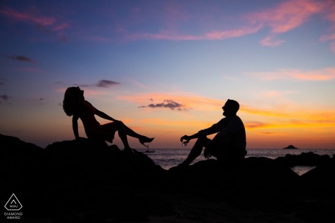 Phuket, Thailand Artful Engagement Picture under the Vanilla sky at sunset Phuket, Thailand Artful Engagement Picture under the Vanilla sky at sunset