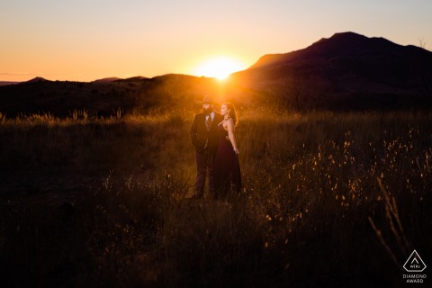 Davis Mountain State Park post proposal engagement session with a San Antonio wedding photographer showing the start of a new Adventure together