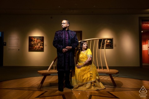 A couple’s elegant engagement portrait in Philadelphia, blending love and tradition beautifully together.