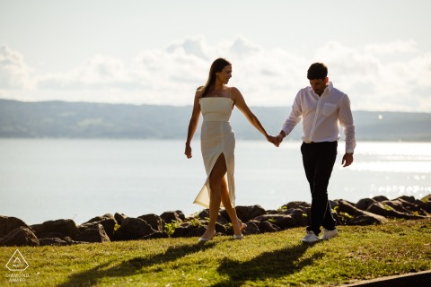 This elegant portrait of the couple on the lake at Lago di Bolsena, Italy, showcases their intimacy and love against the tranquil waters of this iconic and scenic Tuscan location.