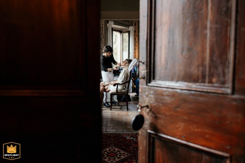 Timeless Italian Bride: A Sneak Peek of Her Makeup at Palazzo Viviani Sneak peek of a bride's makeup in a suite at the historic Palazzo Viviani in Rimini, Italy.