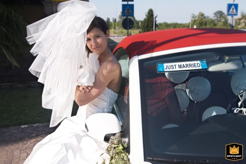 Serene Bride in a Soft Emilia Romagna Light After Her Bagnacavallo Ceremony After a Bagnacavallo, Italy ceremony, a serene bride stands in a soft portrait bathed in Emilia Romagna light.