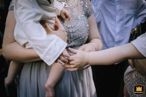 Little Guests Happily Greeting the Newlyweds at Villa Bubenzer in Germany Wedding at Villa Bubenzer, Freudenberg, Germany. Little guests are happily saying hello to the newlyweds.