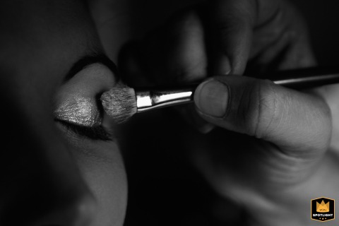 Bride Concentrates on Intimate Eye Makeup Moment Before Wedding Ceremony At the groom's parents' home near Toulouse in Haute-Garonne, the bride-to-be concentrates on an intimate pre-ceremony moment, carefully working on her eye makeup before the wedding.
