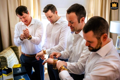 Calm Morning Preparations Unfold As Cufflinks And Watches Are Set In Philadelphia, Pennsylvania Morning preparations at Parque Ridley Creek in Philadelphia unfold as cufflinks are fastened and watches set, with a sense of calm settling over the room.