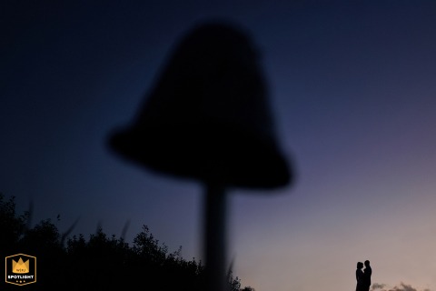 Sunset Portrait Of A Couple Enjoying A Peaceful Intimate Moment Together At Villa Biloba Dordogne A golden glow fills the sky during a sunset couple session at Villa Biloba in South Dordogne, as the pair enjoy a peaceful, intimate time together.
