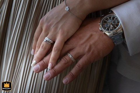 Wedding rings and bridal accessories are artfully displayed in Gonzaga, Mantua, Italy, capturing the essence of the couple’s style and the details that make their day unique.