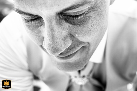 Emotional Tears Stream Down A Young Groom's Face During His Wedding Celebration In France At Château Chapeau Cornu in France, a young groom has tears during the celebration, reminding onlookers that wedding emotions aren’t reserved just for the women.