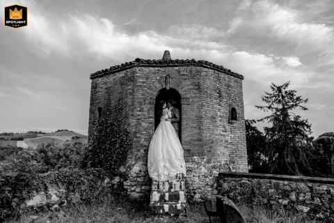 Inside Castello Delle Artiglierie Dei Capitani In Terra Del Sole, Spouses Nest Within Tower Inside Castello delle Artiglierie dei Capitani in Terra del Sole, the spouses nest within the tower, creating a dramatic portrait rooted in the castle's historic stone setting.