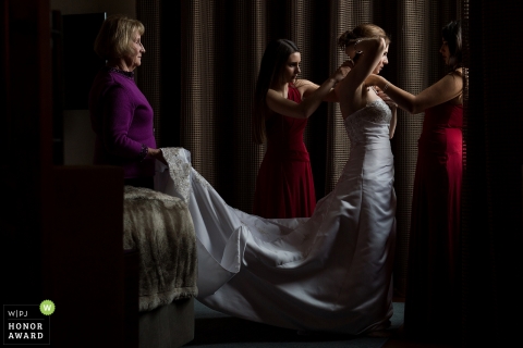 Lake Tahoe, NV bride getting ready with her friends