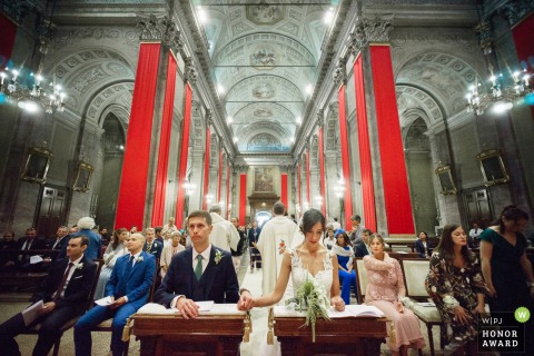 Pieve di San Andrea, Iseo (Bs) wedding photo: moment of the ceremony 