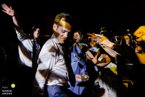 Mexico wedding photography from Casa Adela, San Miguel de Allende showing the Groom getting down at his wedding reception party