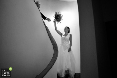 The Reggio Calabria WPJA is proud to award this non traditional and modern Siderno wedding image of an Italy bride almost ready to go to church