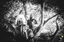 Viking Dressed Figures Pose Within Lush Greenery Of Schloppark Donzdorf Creating A Cinematic Forest Scene Setter Embracing a unique theme, a couple dressed as Vikings poses within the lush greenery of Schloßpark Donzdorf, adding a cinematic touch to the Baden-Württemberg forest.