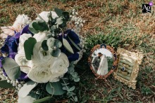 At Treehouse Vineyard in Monroe, North Carolina, the wedding rings are thoughtfully photographed as a refined detail image, highlighting the symbols of the couple's marriage with elegant composition and natural light.