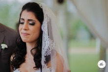 In São Paulo, a wedding moment for the bride is marked by visible tears, underscoring the deep emotions shared among loved ones during the celebration.