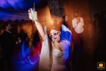 From an Italian wedding at Venue Tenuta Berroni. The bride in a stunning slow-shutter shot, dancing the night away at this reception venue.